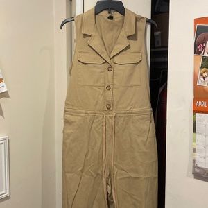 Khaki Collared Wild Fable Jumpsuit
